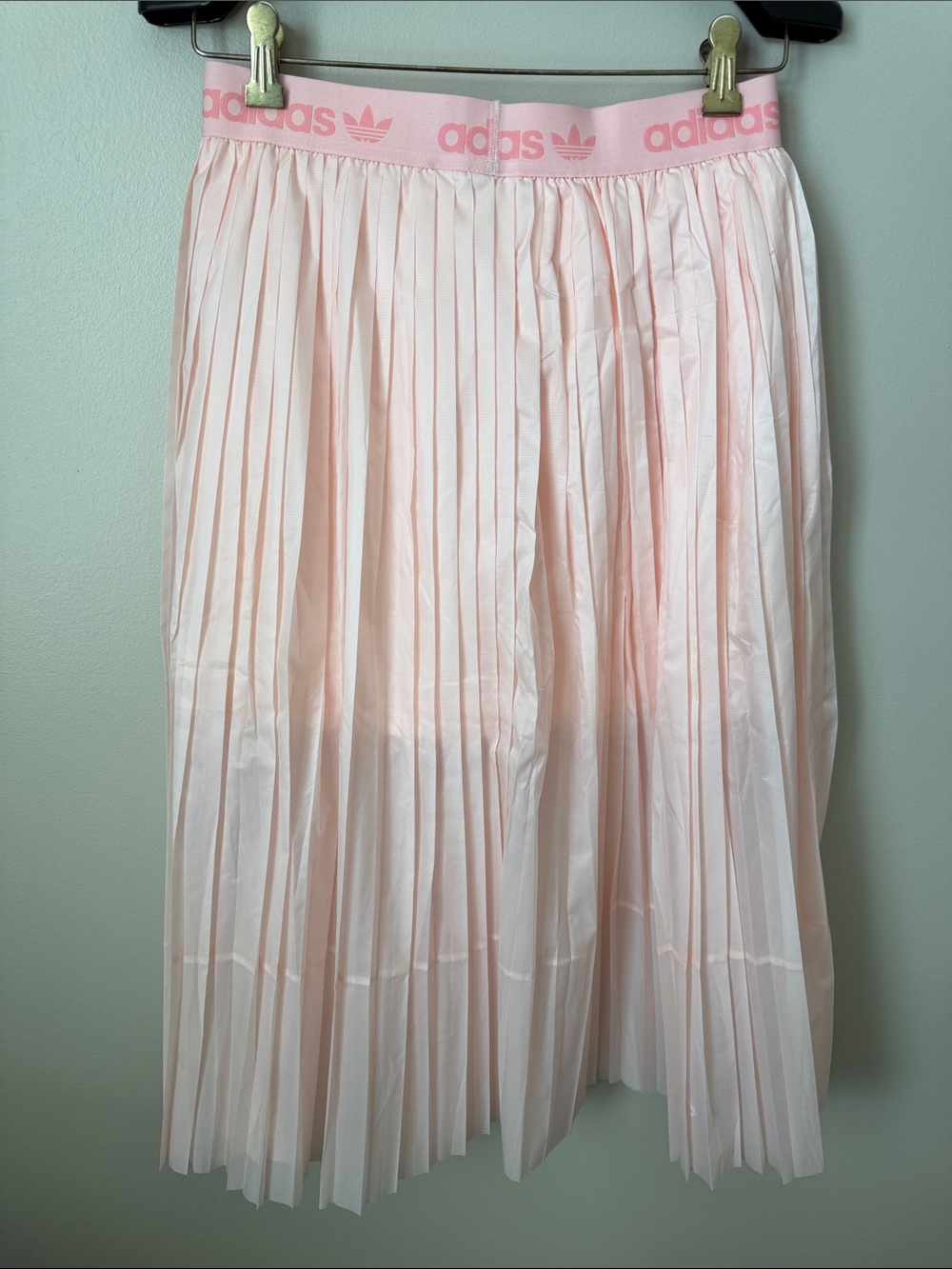 adidas Pink Pleated Midi Skirt with Logo Elastic Waistband - Picture 8 of 10